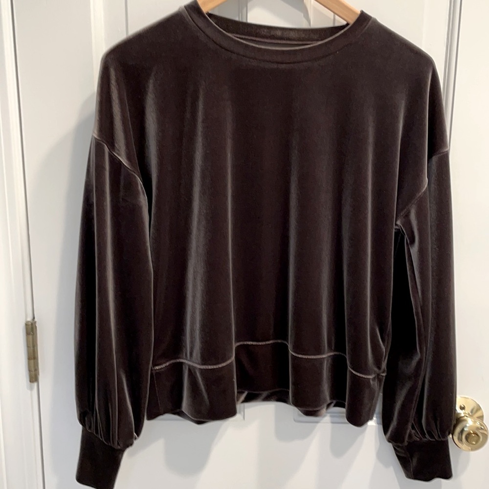 Madewell Velvet Long Sleeve Top